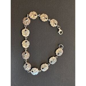 Sterling Silver Conch Shell Disc Bracelet With Lobster Clasp‎ 8"